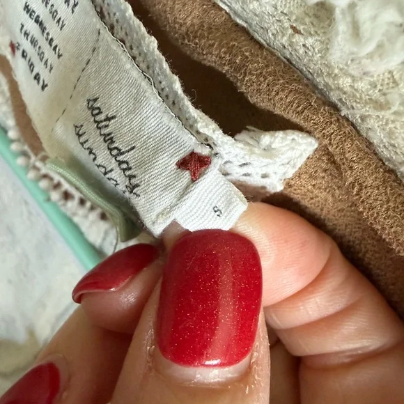 Anthropologie -Saturday Sunday-Cozy Cream/Tan Open-Front Sherpa Shawl/Cardigan - Picture 6 of 15